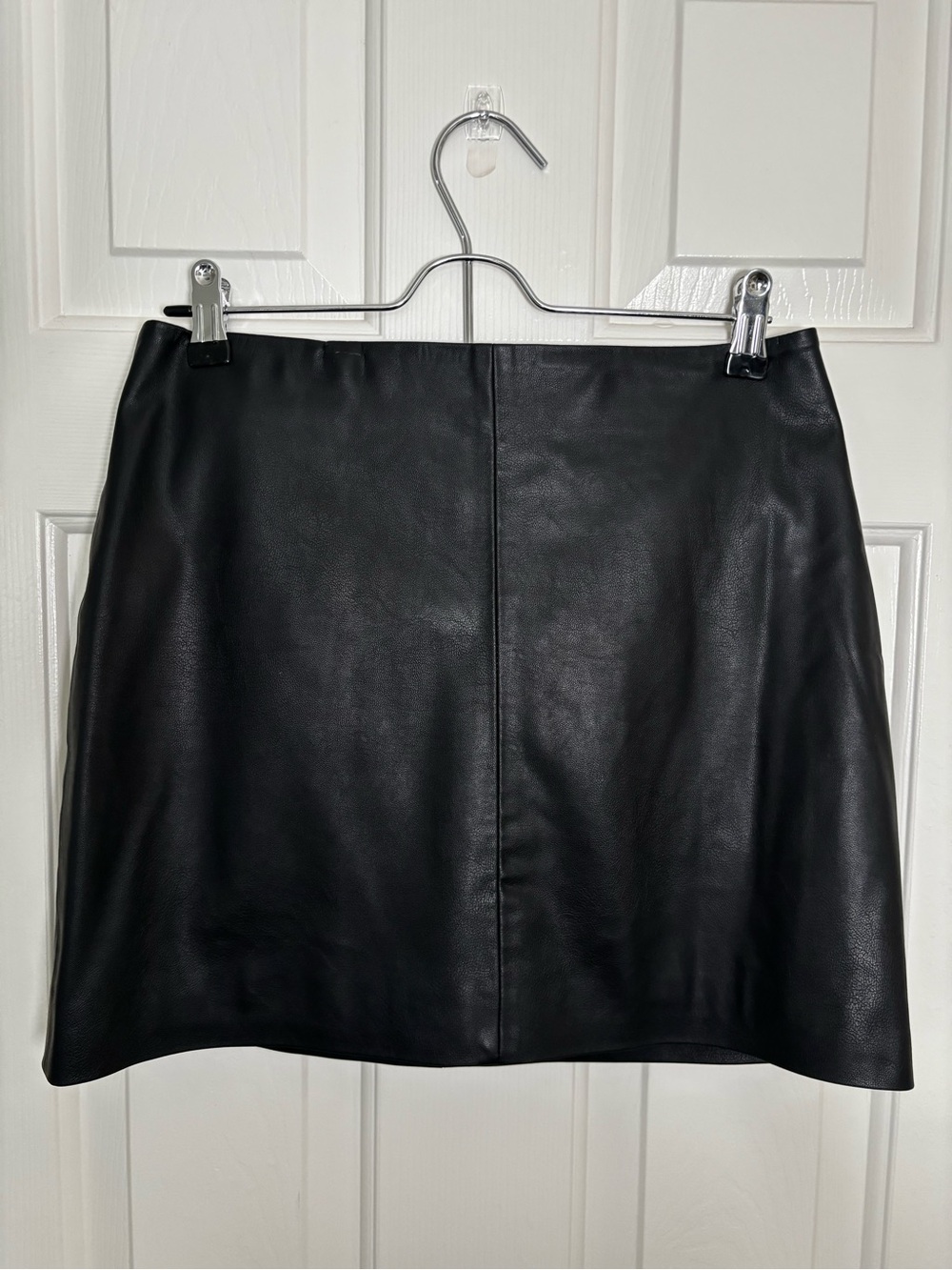 H&M Black Faux Leather Mini Skirt
